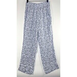Ganni Womens Floral Wide Leg Pants Blue Size 38 Lightweight Cottagecore Artsy